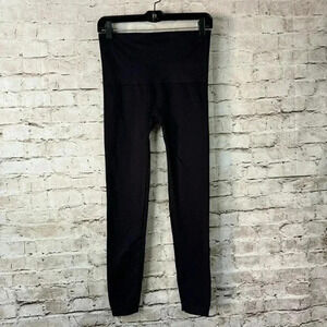 Spanx Women's XL Look At Me Now Seamless Leggings Black Nylon Stretch Active